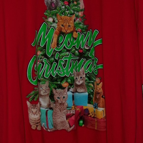 Men's Christmas Cat Shirt Size 2XL - Picture 2 of 5